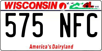 WI license plate 575NFC