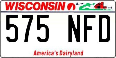 WI license plate 575NFD