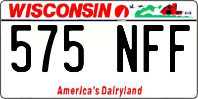 WI license plate 575NFF