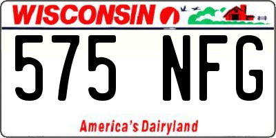 WI license plate 575NFG