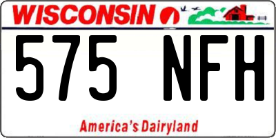 WI license plate 575NFH
