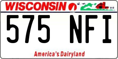WI license plate 575NFI