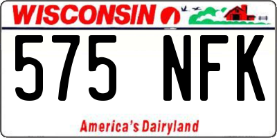 WI license plate 575NFK