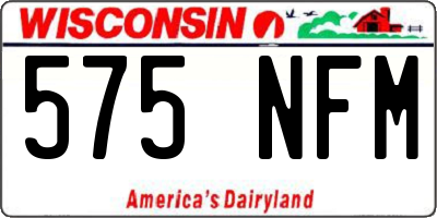 WI license plate 575NFM