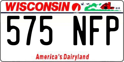 WI license plate 575NFP