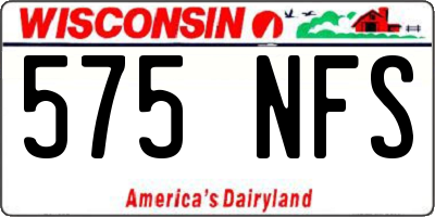 WI license plate 575NFS