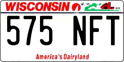 WI license plate 575NFT