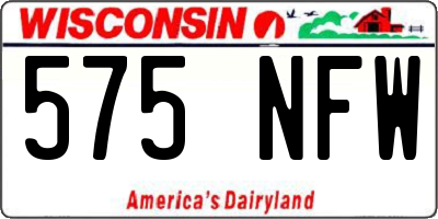 WI license plate 575NFW