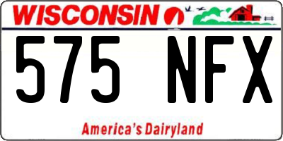 WI license plate 575NFX