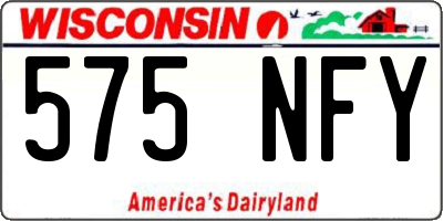WI license plate 575NFY