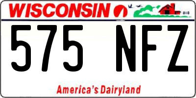 WI license plate 575NFZ