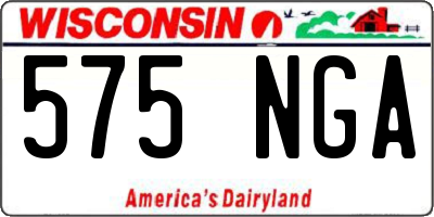 WI license plate 575NGA