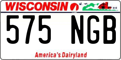 WI license plate 575NGB