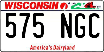 WI license plate 575NGC