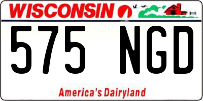 WI license plate 575NGD