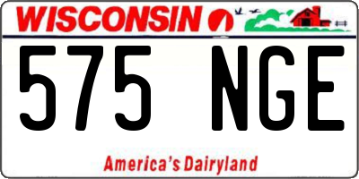 WI license plate 575NGE
