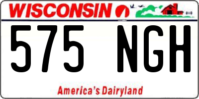 WI license plate 575NGH