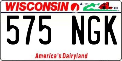 WI license plate 575NGK