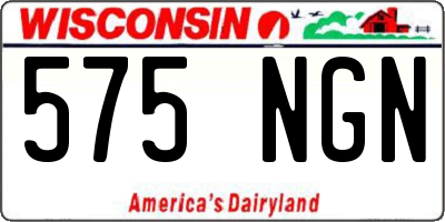 WI license plate 575NGN