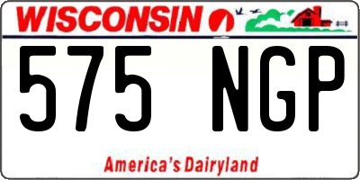 WI license plate 575NGP
