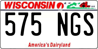 WI license plate 575NGS