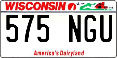 WI license plate 575NGU