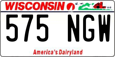 WI license plate 575NGW