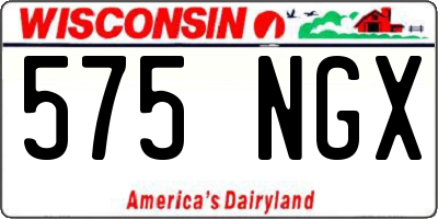 WI license plate 575NGX