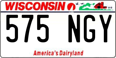 WI license plate 575NGY
