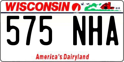 WI license plate 575NHA