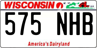 WI license plate 575NHB