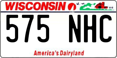 WI license plate 575NHC