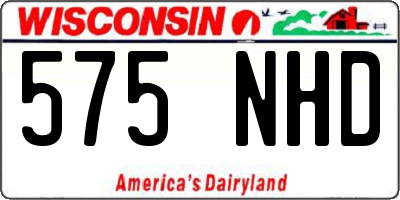 WI license plate 575NHD