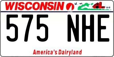 WI license plate 575NHE