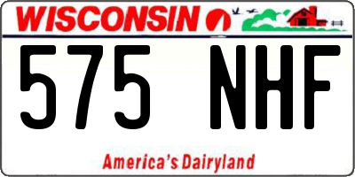 WI license plate 575NHF