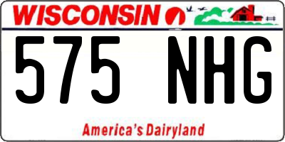 WI license plate 575NHG