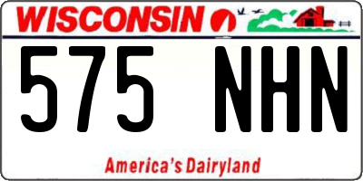 WI license plate 575NHN
