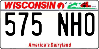 WI license plate 575NHO