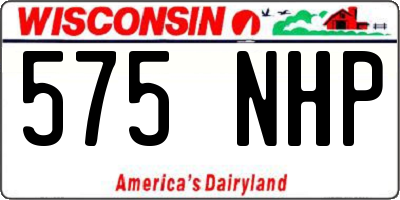 WI license plate 575NHP
