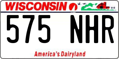 WI license plate 575NHR