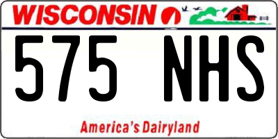 WI license plate 575NHS