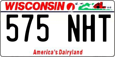 WI license plate 575NHT
