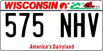 WI license plate 575NHV