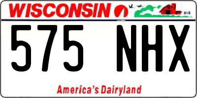 WI license plate 575NHX