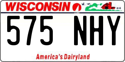 WI license plate 575NHY