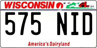 WI license plate 575NID