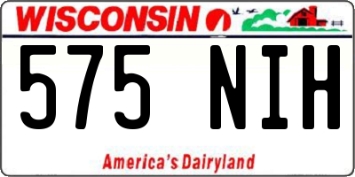 WI license plate 575NIH