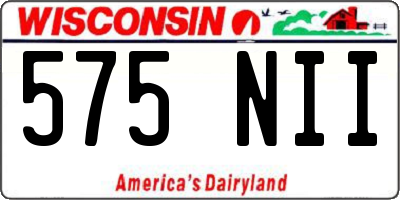WI license plate 575NII