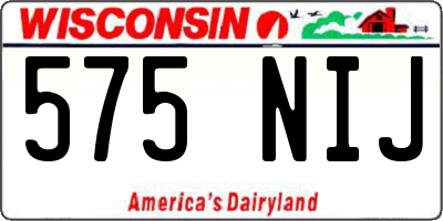 WI license plate 575NIJ