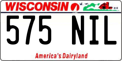 WI license plate 575NIL
